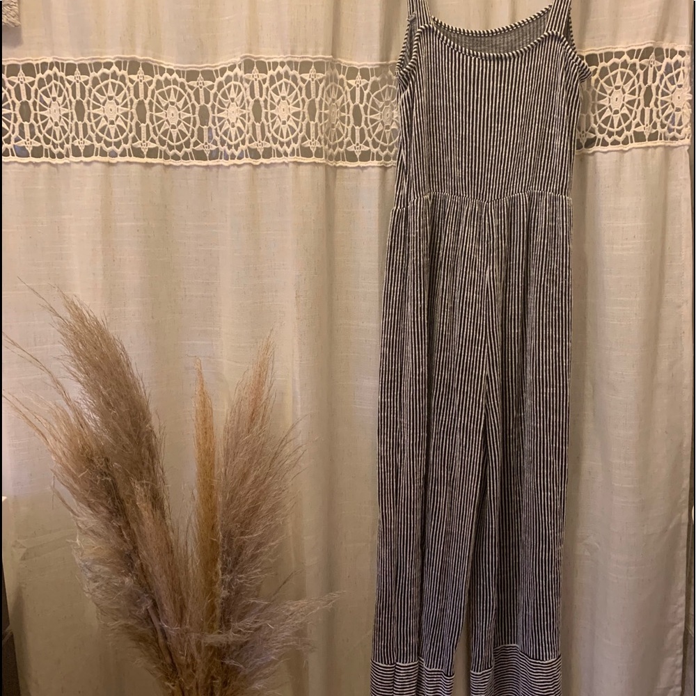 Pinstriped jumpsuit
